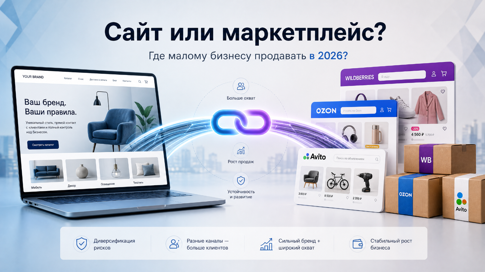 Сайт или маркетплейс: где малому бизнесу продавать в 2026